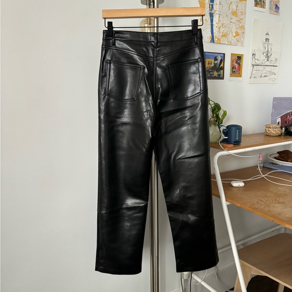 Aritzia Wilfred Melina black faux leather pants, petite/straight fit - Picture 5 of 5